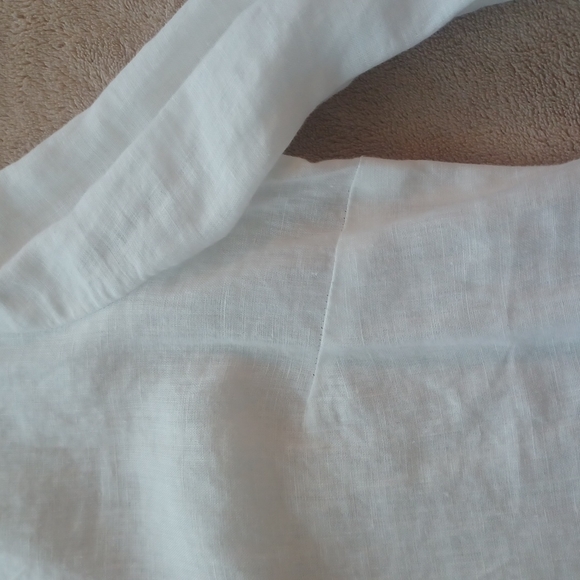 ST TROPEZ LINEN LONGSLEEVE LACE TUNIC NWT SIZE MEDIUM - Picture 10 of 16